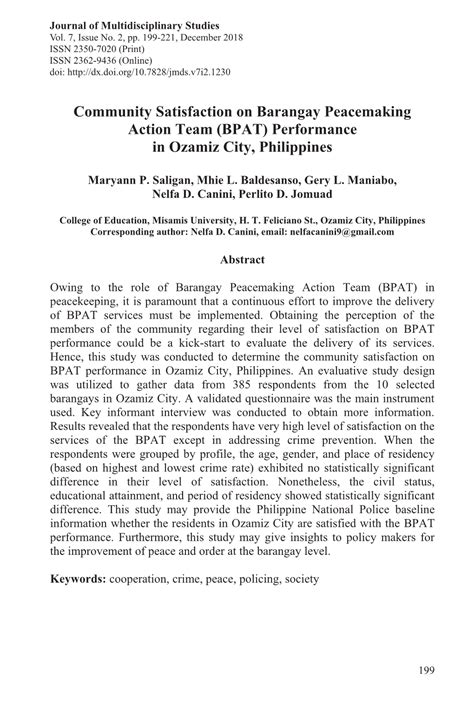 bfat meaning in barangay|Community Satisfaction on Barangay Peacemaking Action Team (BPAT.